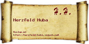 Herzfeld Huba névjegykártya